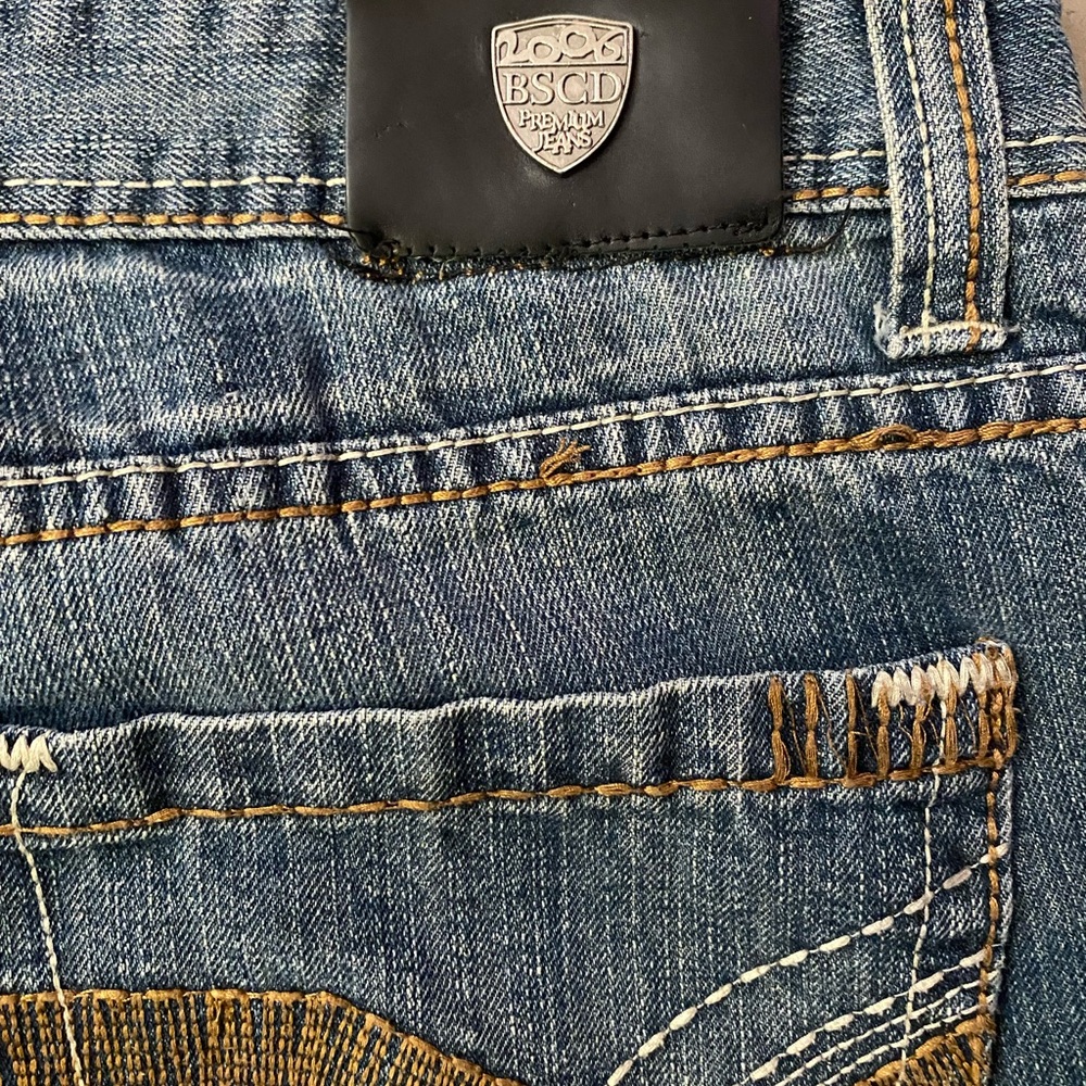 Vtg Y2k Basic Code Embroidered Baggy Distressed S… - image 6